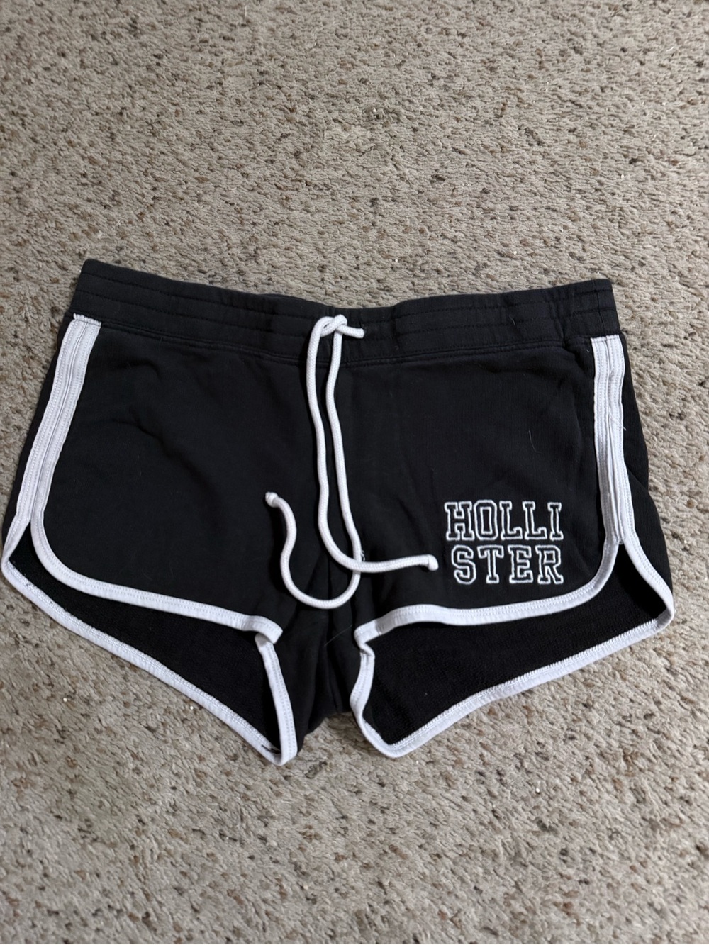 Hollister Classic Black & White Logo Dolphin Shorts